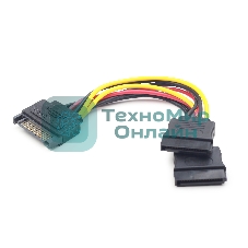 Кабель питания SATA Cablexpert CC-SATAM2F-01, 15pin (M)/2x15pin(F), на 2 SATA устр, 15 см