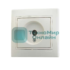 Розетка телевизионная СП Мира проходная крем/крем. Lezard 701-0303-129