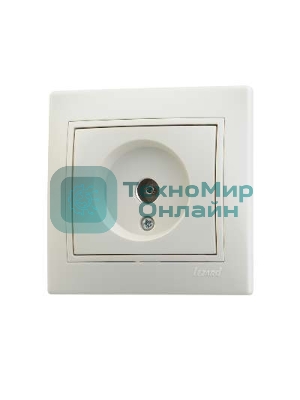 Розетка телевизионная СП Мира проходная крем/крем. Lezard 701-0303-129