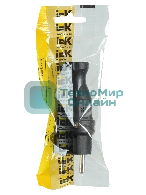 Вилка электрич. прям. ОМЕГА с заземл. IP44 ВБп3-1-0м каучук IEK PKR01-016-2-K02
