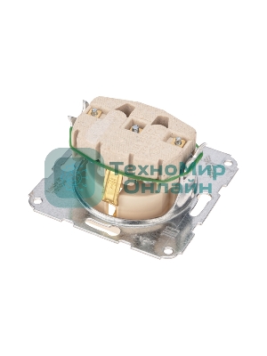 Розетка Kranz 1-ая DEA керамика с/з с/у 16А мех. бежевый (1/10/120)