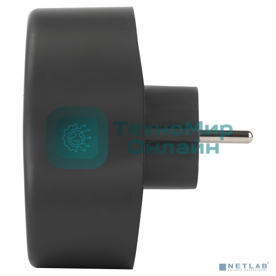 Разветвитель электрический ЭРА SPx-2e-B на 2 розетки с заземл. 16А черный