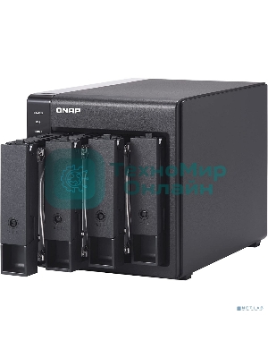 Полка расширения сетевого хранилища без дисков channel QNAP DAS TR-004 4 Bay 2.5/3.5 SATA Type-C USB 3.1 Gen 1 (5 Gb/s) Direct Attached Storage with Hardware RAID
