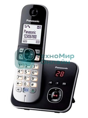 Телефон беспроводной (DECT) Panasonic KX-TG6821RUB черный, автоответчик,определитель номера,телефонный справочник 120 зап.