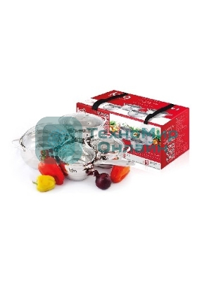 Набор посуды Lara LR02-87 Apple 8 предметов (сотейник 2.0 л, кастрюли: 2.0 л, 3.6 л, 6.1 л)