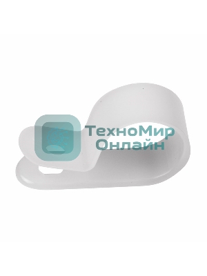 Кабельная скоба под винт Rexant 20 мм, белая, упаковка 50 шт.