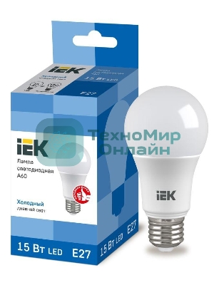 Лампа светодиодная IEK LLE-A60-15-230-65-E27 ECO A60 15 Вт грушевидная 230В 6500К E27