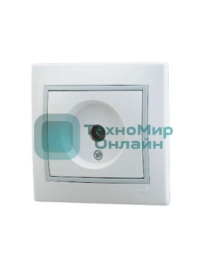 Розетка телевизионная СП Мира проходная белый/сер. Lezard 701-0215-129