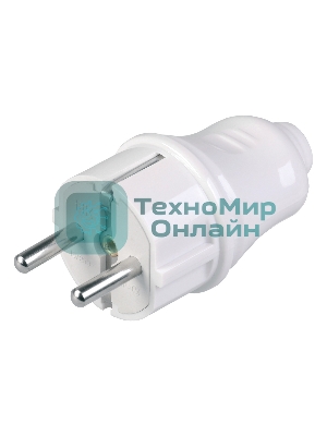 Вилка IEK EVP10-16-01-K01 ВПп10-01-Ст разборная прямая с з/к 16А белая
