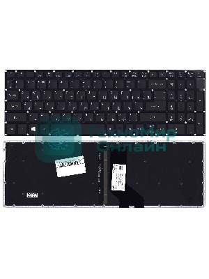 Клавиатура для ноутбука Acer Aspire R5-571T черная с подсветкой