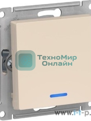 Выключатель 1-клавишный с подсветкой, сх.1а, 10АХ, механизм, бежевый