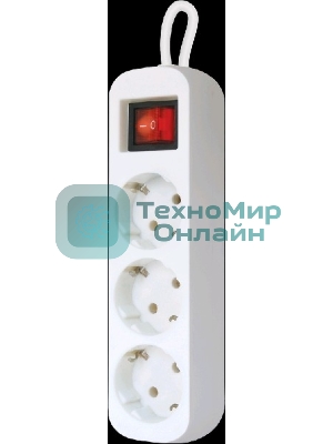 Удлинитель Defender S318 белый 1.8 м, 3 розетки 