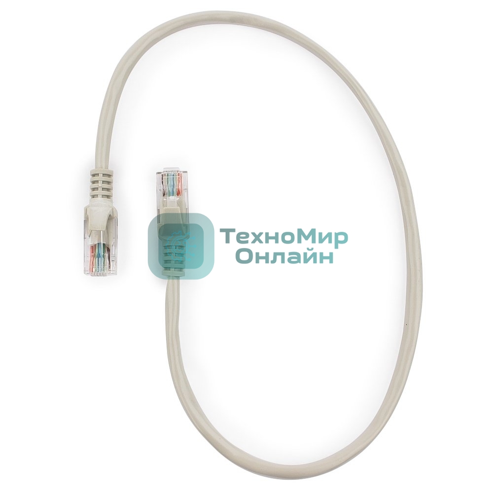 Патч-корд UTP Cablexpert cat.5e, 0.5м, литой, многожильный, серый