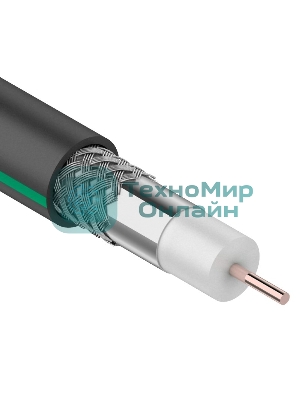 Кабель коаксиальный PROconnect SAT 703 B, Cu/Al/Al, 75%, 75 Ом, бухта 100 м, черный OUTDOOR