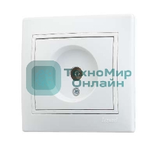 Розетка телевизионная СП Мира проходная белый/белый Lezard 701-0202-129