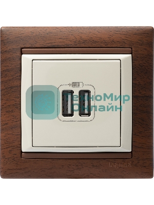 Розетка 2-ая USB 774170 Legrand Valena Сл. кость
