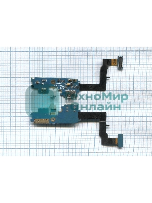 Шлейф разъема питания с аудио-разъемом для iPhone 5C черный