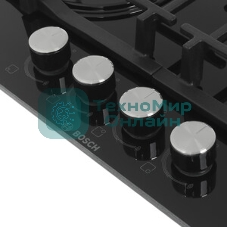 Газовая варочная панель Bosch 60 см, закаленное стекло, независимая, черная