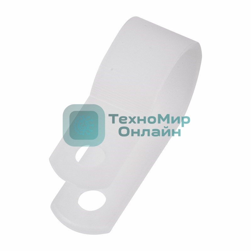 Кабельная скоба под винт Rexant 16 мм, белая, упаковка 50 шт.