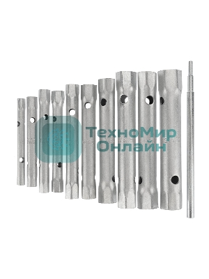 Набор ключей-трубок торцевых Rexant 6х22 мм, вороток, оцинкованные, 10 шт.