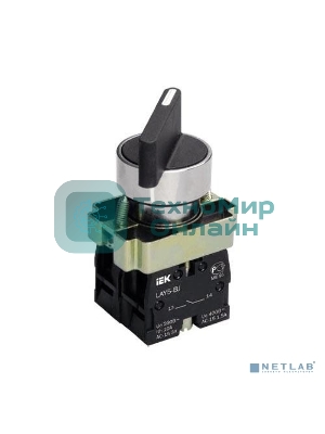Переключатель LAY5-BJ33 на 3 полож. черный I-O-II дл. ручка IEK BSW70-BJ-3-K02