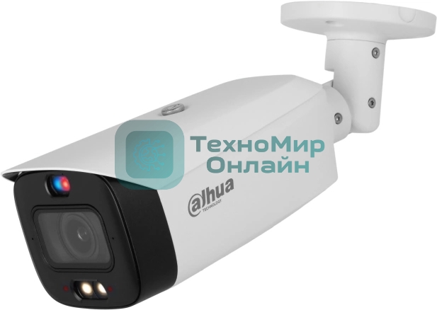 Уличная цилиндрическая IP-видеокамера TiOC DAHUA DH-IPC-HFW3849T1P-ZAS-PV-S5 с ИИ и активным сдерживанием 8Мп, 1/2.8” CMOS, моторизованный объектив 2.7~13,5мм (5x), видеоаналитика, ИК 50м, LED 40м