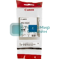 Картридж струйный Canon PFI-102C (0896B001) голубой (130 мл.) для Canon imagePROGRAF iPF605, iPF610., iPF650, iPF655, iPF710, iPF750, iPF755, LP17, iPF510