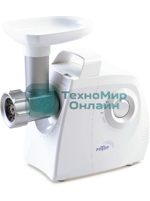 Мясорубка электрическая Ротор ЭМШ 35/300-1 белый, 1500 Вт, 0.6 кг/мин, защита от перегрузки, насадки - 2