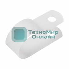 Кабельная скоба под винт Rexant 16 мм, белая, упаковка 50 шт.