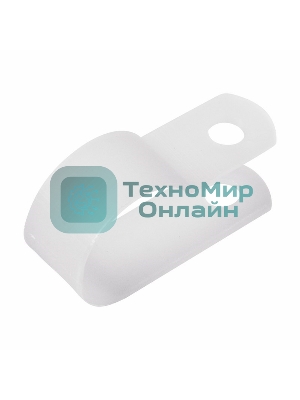 Кабельная скоба под винт Rexant 16 мм, белая, упаковка 50 шт.