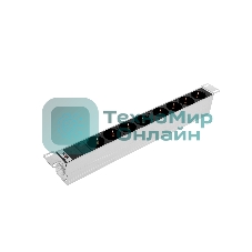 Блок розеток Rem-32 с инд., 8 Schuko, 32A, алюм., 19