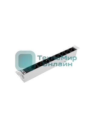 Блок розеток Rem-32 с инд., 8 Schuko, 32A, алюм., 19