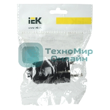 Вилка прямая ВПп10-02-Ст разборная с заземл. контактом 16А черный IEK EVP10-16-01-K02