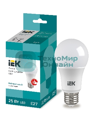 Лампа cветодиодная LED IEK LLE-A80-25-230-40-E27 A80 шар 25Вт 230В 4000К E27