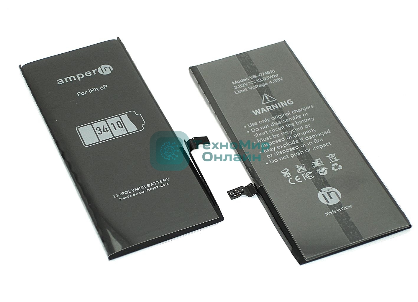 Аккумуляторная батарея Amperin для Apple iPhone 6 Plus 3,82V 3410mAh