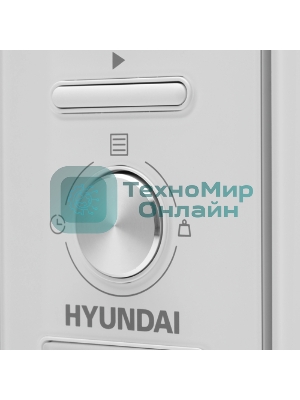 Микроволновая печь встраиваемая Hyundai HBW 2030S WG белый, 20 л, 800 Вт, переключатели - поворотный механизм
