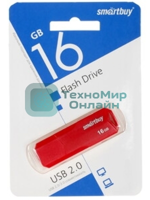 Флешка USB SmartBuy CLUE Blue (SB16GbCLU-BU), 16Gb, USB 2.0, R/W 15/8, синий