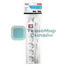 Сетевой удлинитель Buro BU-PS5.5/W 5 м (5 розеток) белый (пакет ПЭ)