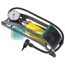 Насос FP-0902A ножной стационарный с манометром, цилиндр 55х120мм, шланг с автовентилем, стальной