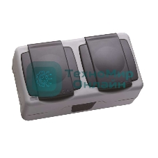 Розетка 2-м Makel ОП 16А IP55 сер.