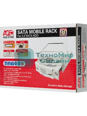 Сменный бокс для HDD AgeStar SR3P-SW-2F SATA пластик черный 3.5