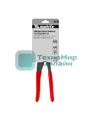 Переставные клещи Matrix 180 мм, кнопочный механизм, хром-ванадий, обливные рукоятки