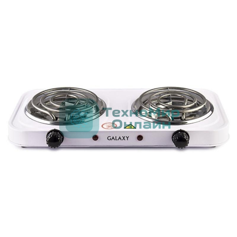 Плита настольная электрическая Galaxy Line GL 3004, белый, электрическая, 2000 Вт (1000Вт+1000Вт)