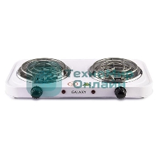 Плита настольная электрическая Galaxy Line GL 3004, белый, электрическая, 2000 Вт (1000Вт+1000Вт)