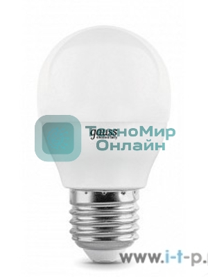 Лампа светодиодная LED Gauss Elementary Шар 8W E27 520lm 3000K 1/10/100 0