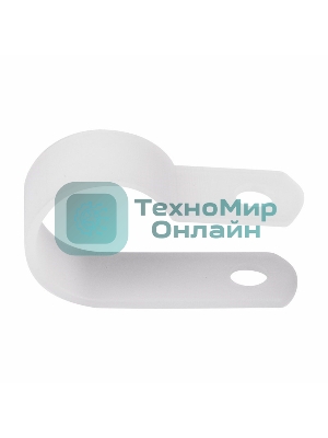 Кабельная скоба под винт Rexant 16 мм, белая, упаковка 50 шт.