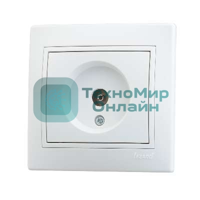 Розетка телевизионная СП Мира оконечная белый/белый Lezard 701-0202-130