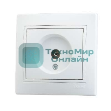 Розетка телевизионная СП Мира оконечная белый/белый Lezard 701-0202-130