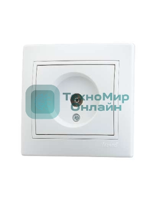 Розетка телевизионная СП Мира оконечная белый/белый Lezard 701-0202-130