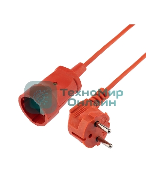 Удлинитель-шнур PROconnect ПВС 2х0.75, 20 м, б/з, 6 А, 1300 Вт, IP20, оранжевый